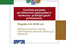 Kviečiame į seminarą apie tautinio paveldo produktų sertifikavimą