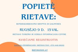 Verslo popietė Rietave: bendradarbiavimo kryptys ir galimybės